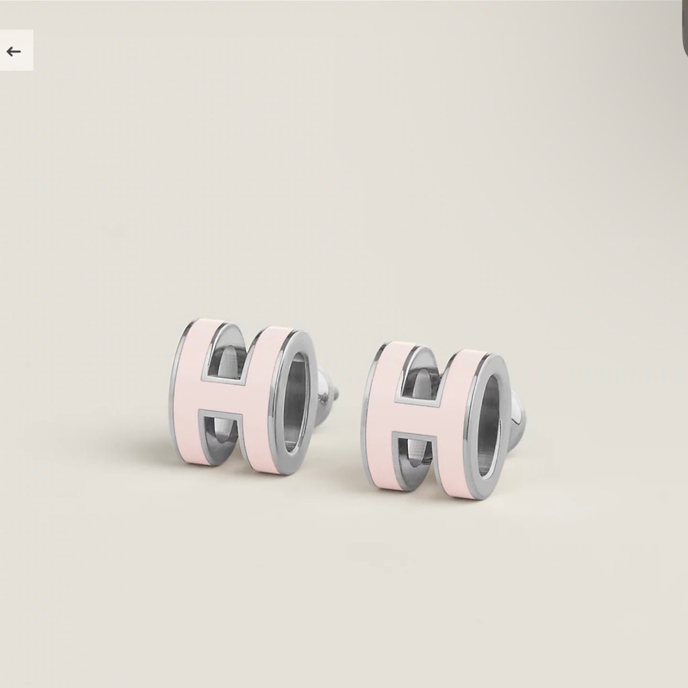 Hermes Mini Pop H Earring Studs Rose Dragee